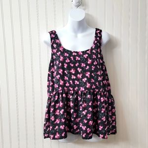 American Eagle scoop neck floral swing tank size large